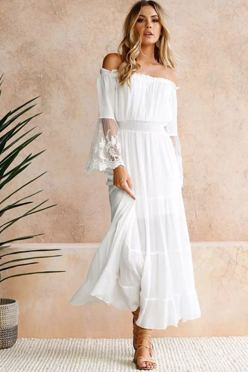 Oriolo Off Shoulder Maxi Dress